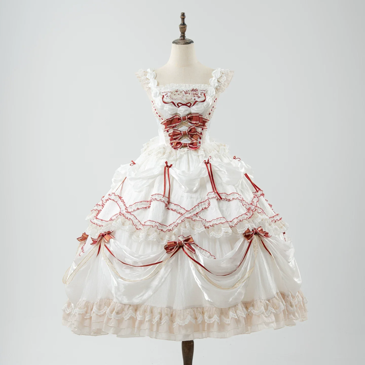 Cherry Cake - Tiered Sweet Lolita OP, Wedding Dress - Image 38