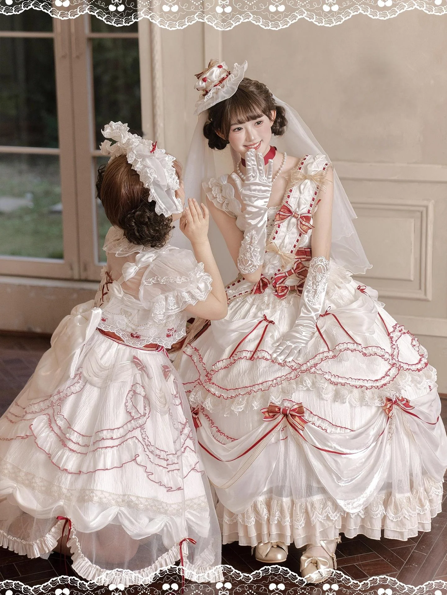 Cherry Cake - Tiered Sweet Lolita OP, Wedding Dress - Image 5