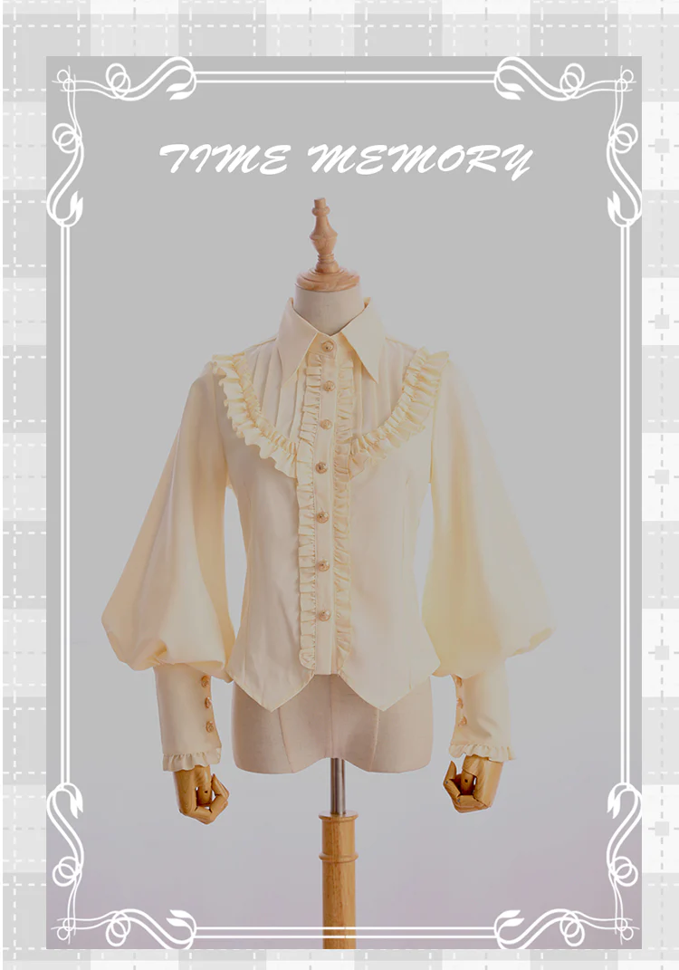 Elegant Lolita Slim Fit Mutton Sleeve Blouse - Image 26
