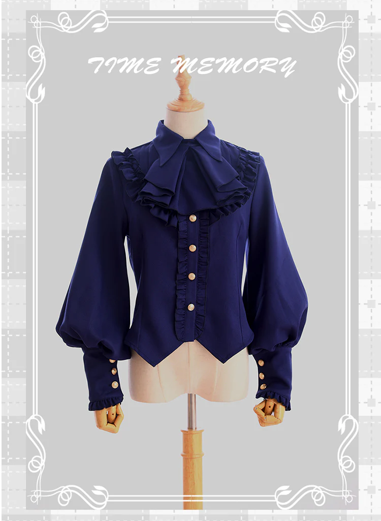 Elegant Lolita Slim Fit Mutton Sleeve Blouse - Image 27