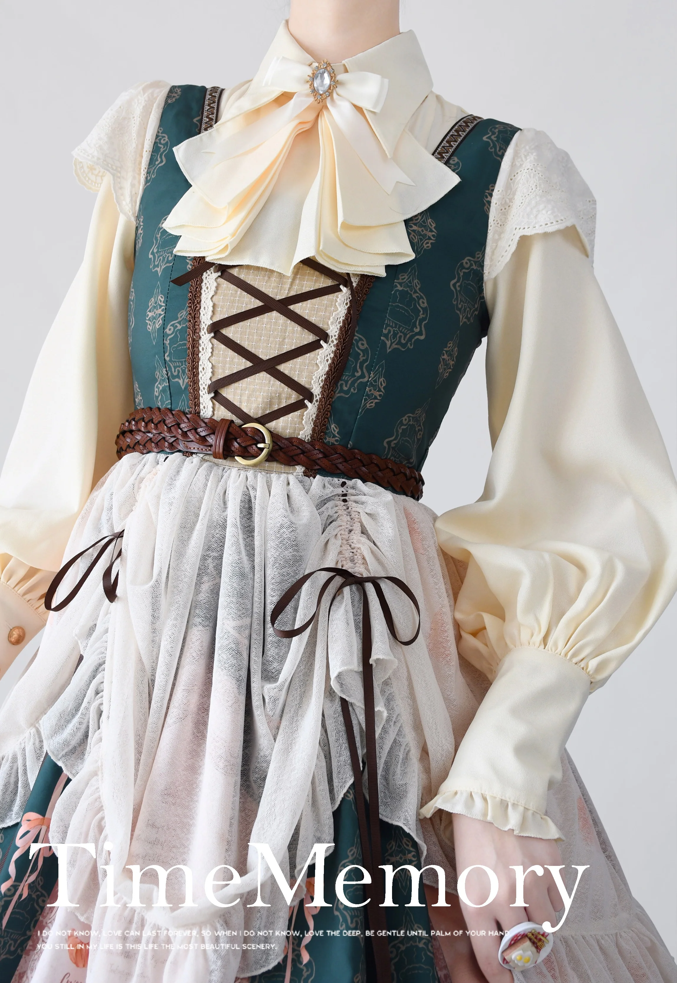 Elegant Lolita Slim Fit Mutton Sleeve Blouse - Image 3