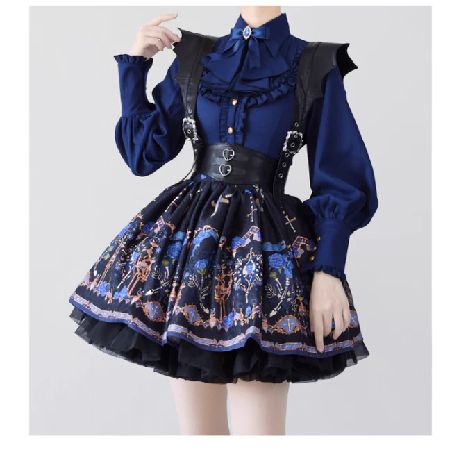 Elegant Lolita Slim Fit Mutton Sleeve Blouse - Image 39