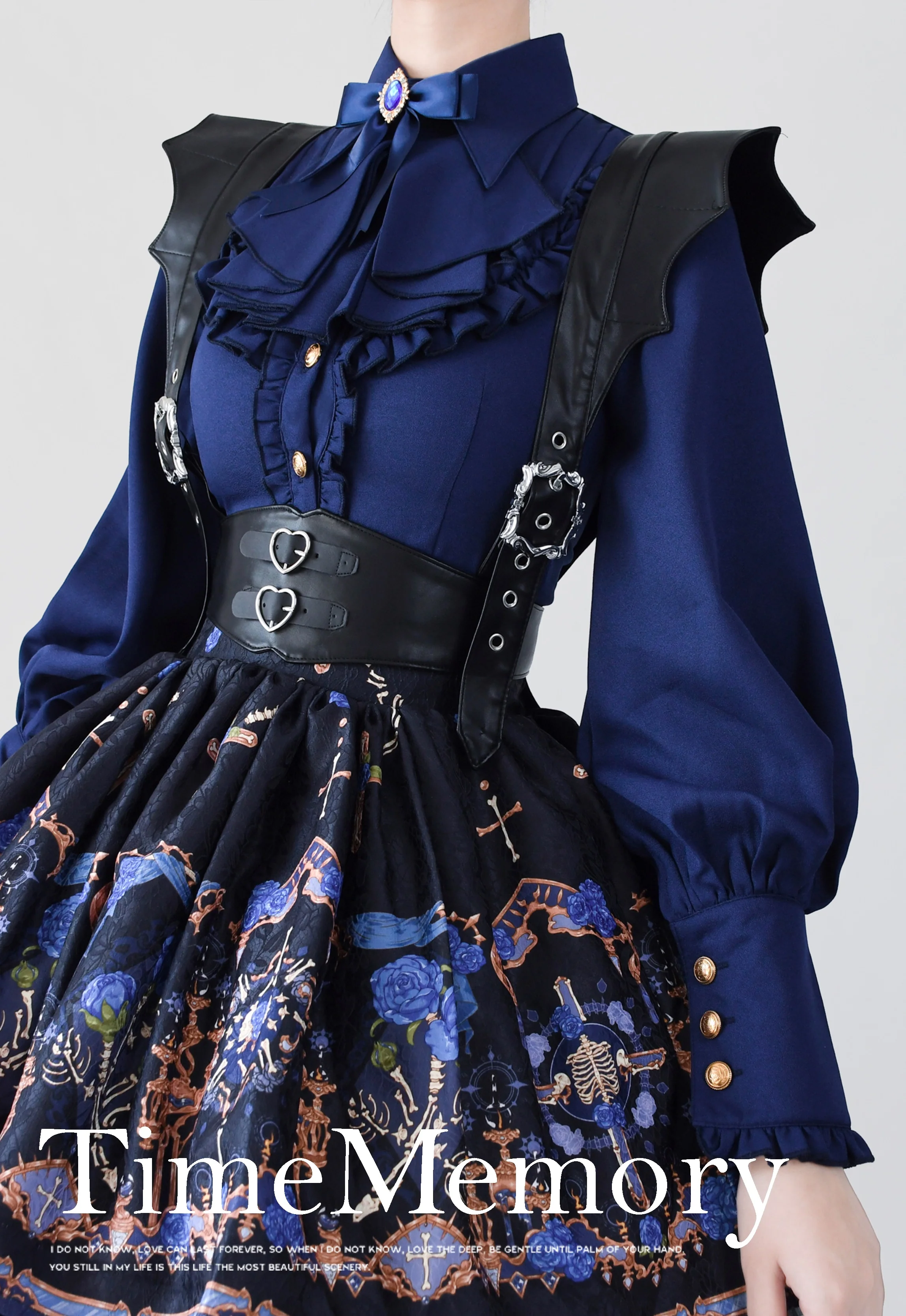 Elegant Lolita Slim Fit Mutton Sleeve Blouse - Image 5