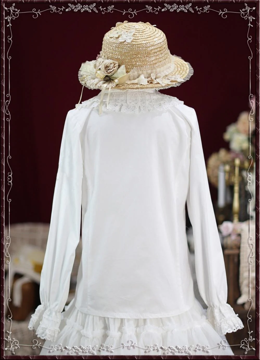 Cotton Retro Lace Lolita Blouse - Image 4