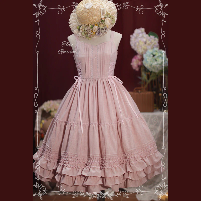 Garden Dance 2.0 - Elegant Lolita JSK Dress, Side Lace-Up - Image 11