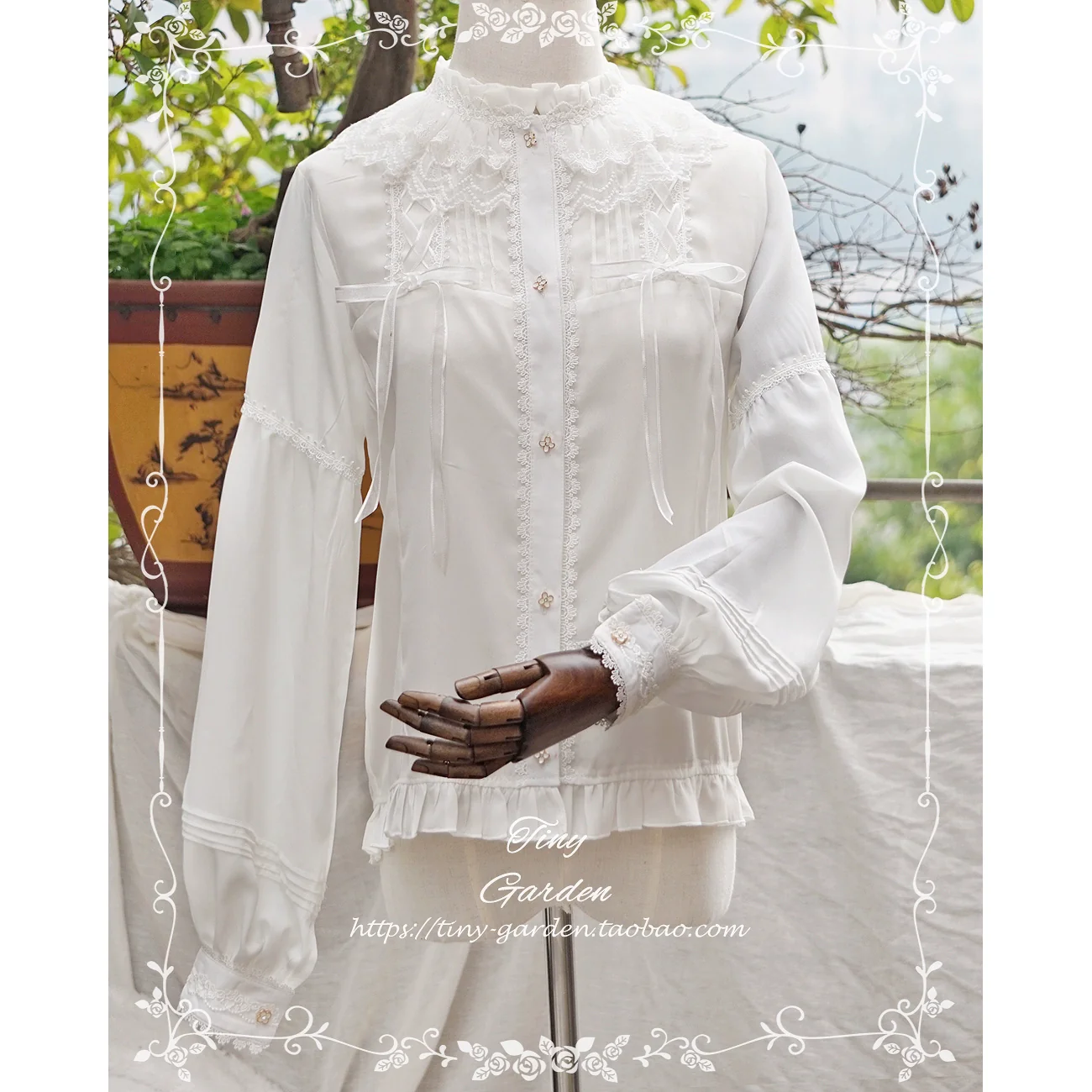 Honeycomb Sugar - Classical Lolita Shirt Chiffon Blouse - Image 3