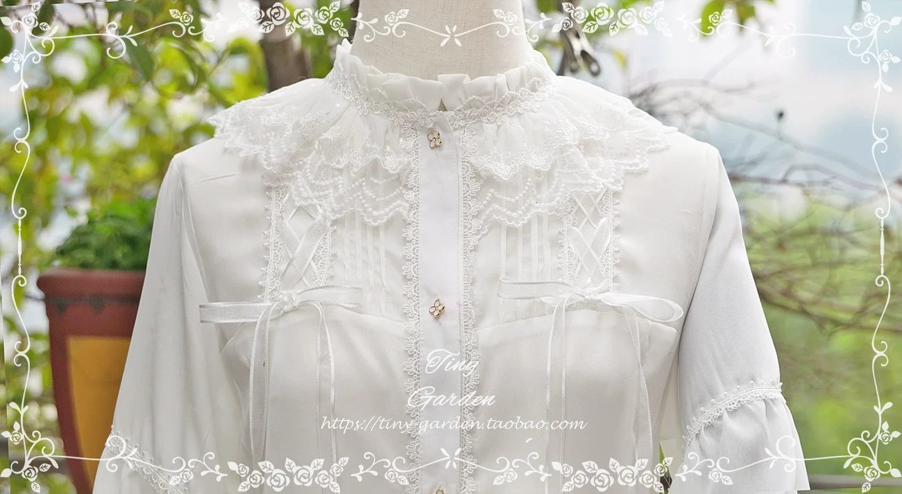 Honeycomb Sugar - Classical Lolita Shirt Chiffon Blouse - Image 6