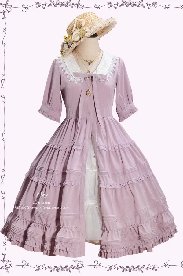 Lacey 2.0 - Classic Lolita OP Lace Collar Open Front Dress - Image 5