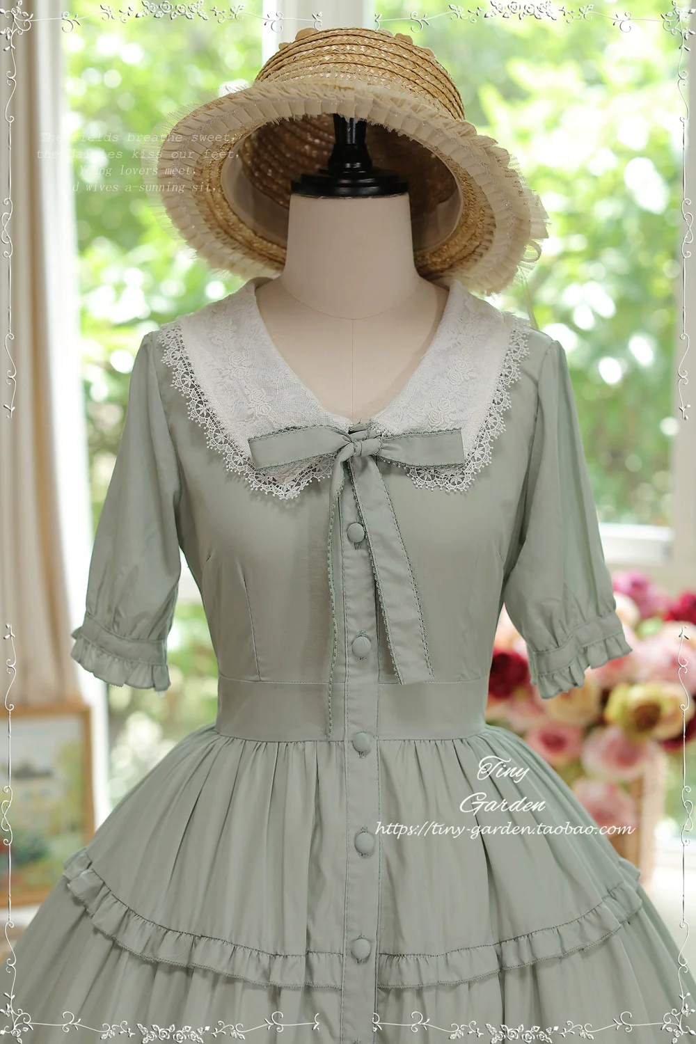 Lacey 2.0 - Classic Lolita OP Lace Collar Open Front Dress - Image 7