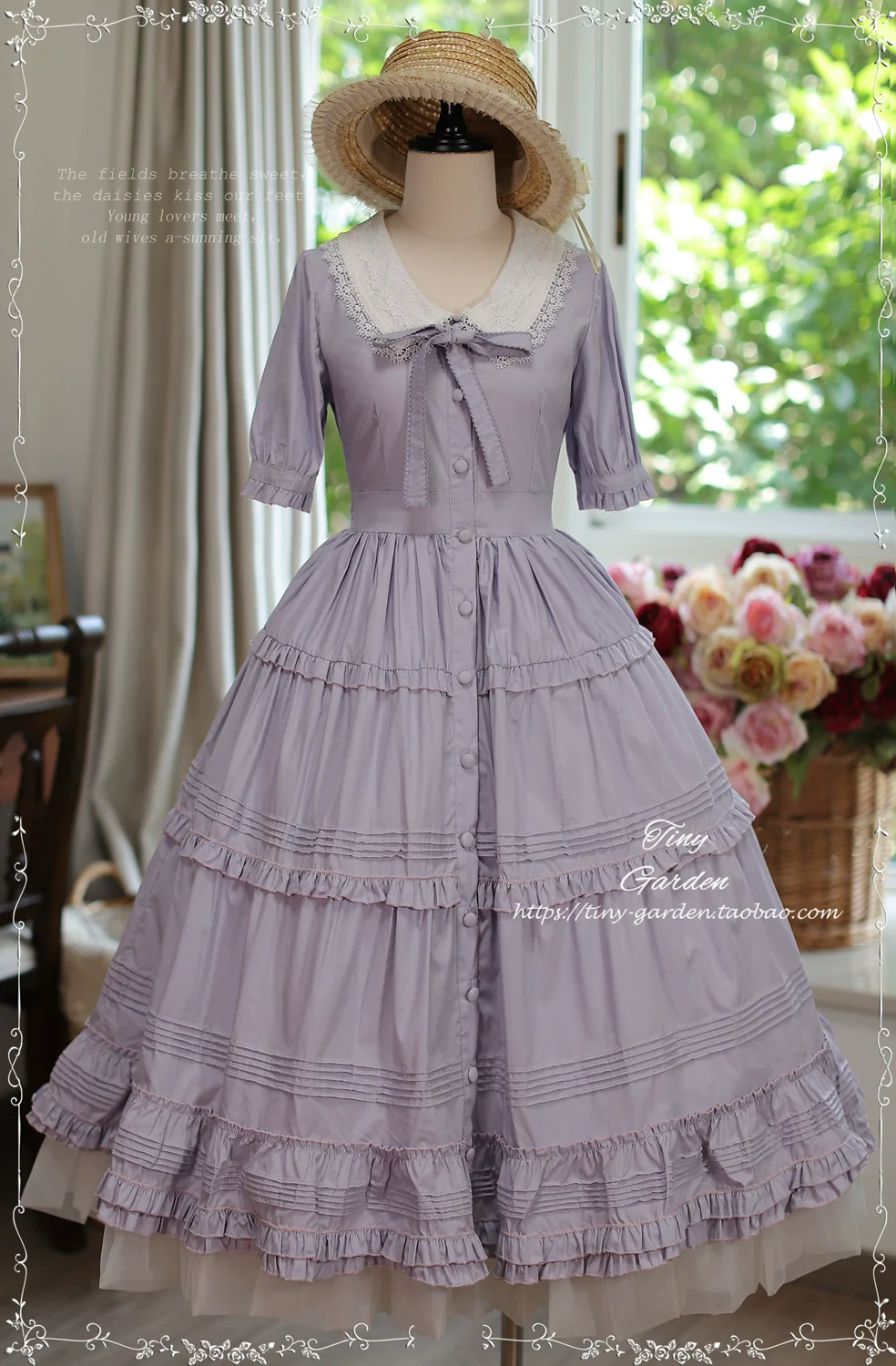 Lacey 2.0 - Classic Lolita OP Lace Collar Open Front Dress - Image 9
