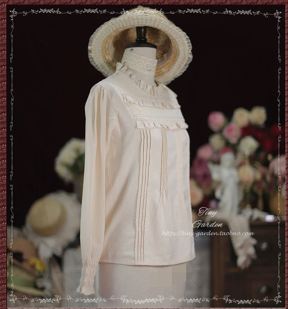 Memories - Cotton Lolita Lace Bow Tie Girls Blouse - Image 5