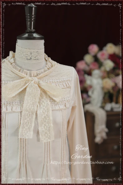 Memories - Cotton Lolita Lace Bow Tie Girls Blouse - Image 7