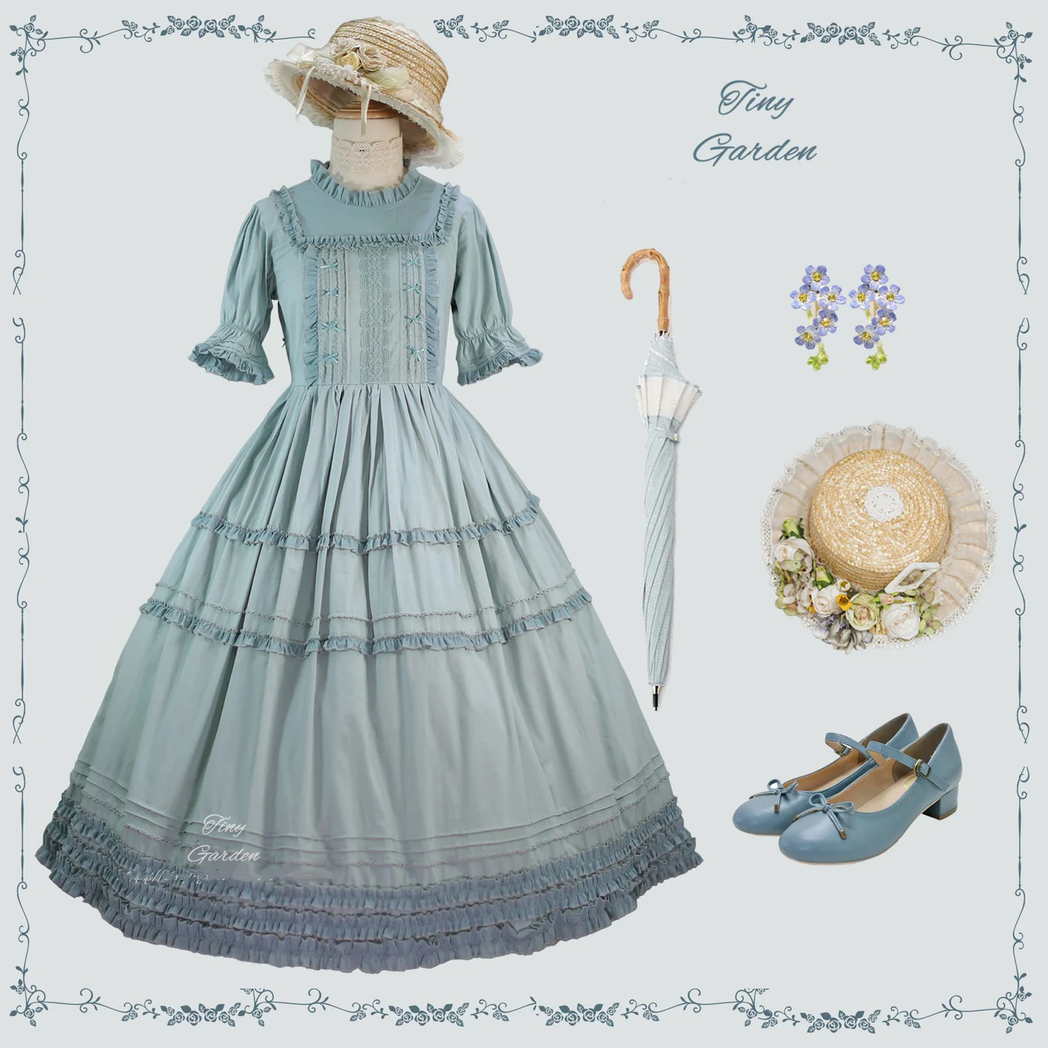 Vintage Ball - French Elegance Pin Tucks Lolita OP Dress - Image 5