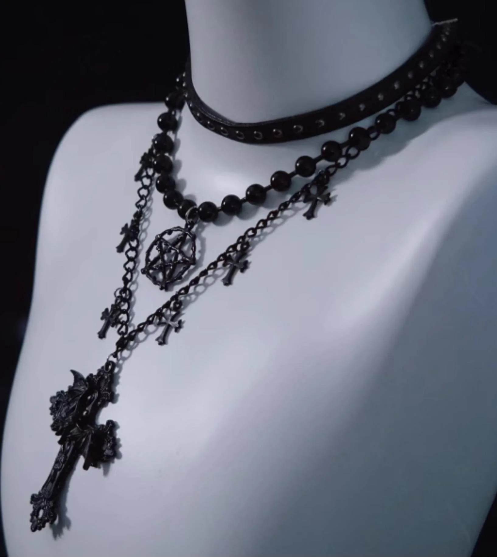 Strange Sugar - Triple Layer Gothic Lolita Necklace - Image 2