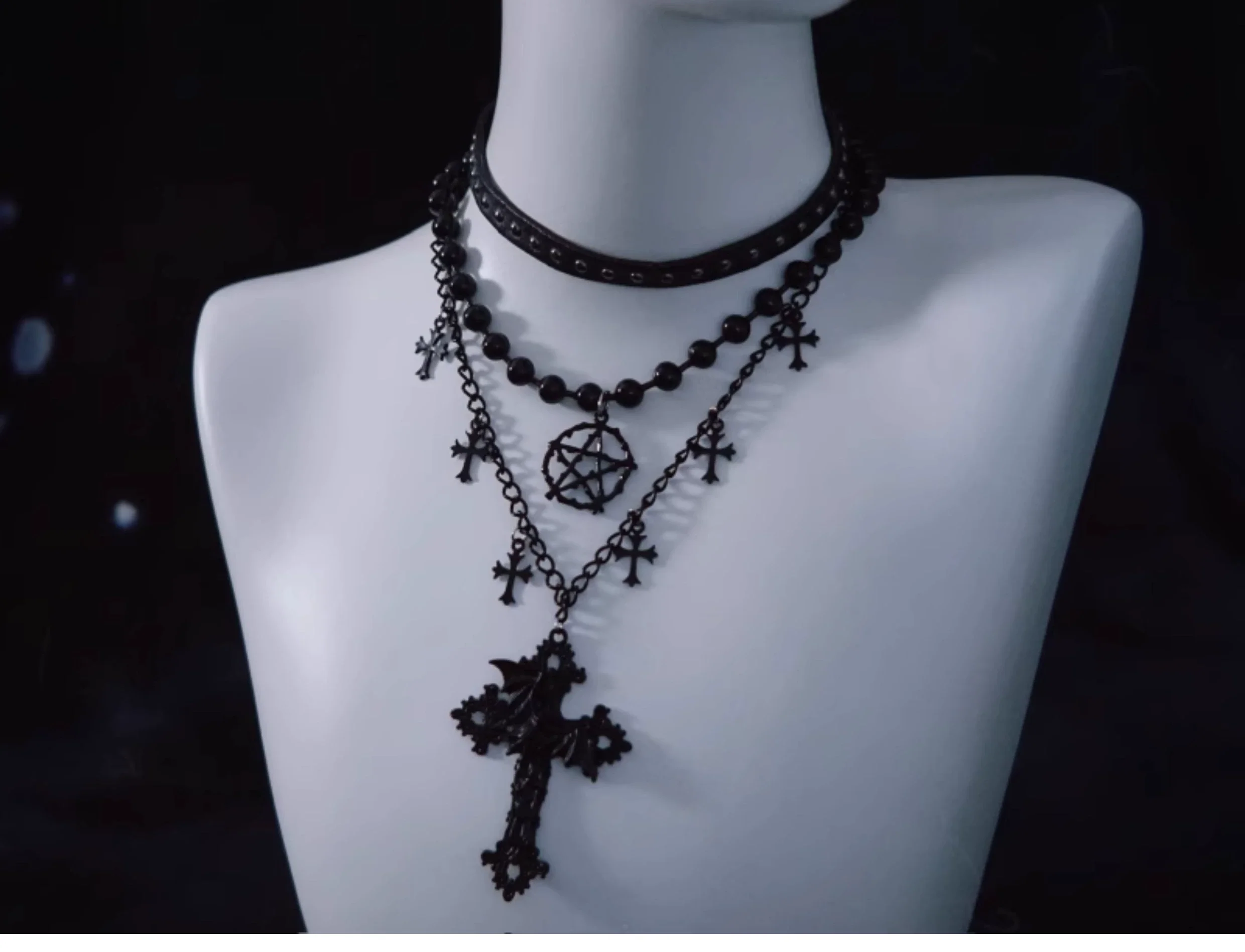 Strange Sugar - Triple Layer Gothic Lolita Necklace - Image 5