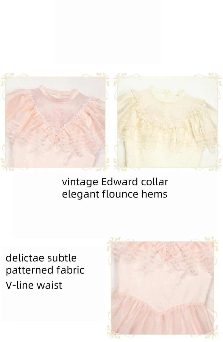 With PUJI - Morning Mist Estate - Twins Classic Lolita OP Dress, Edward Collar - Image 20