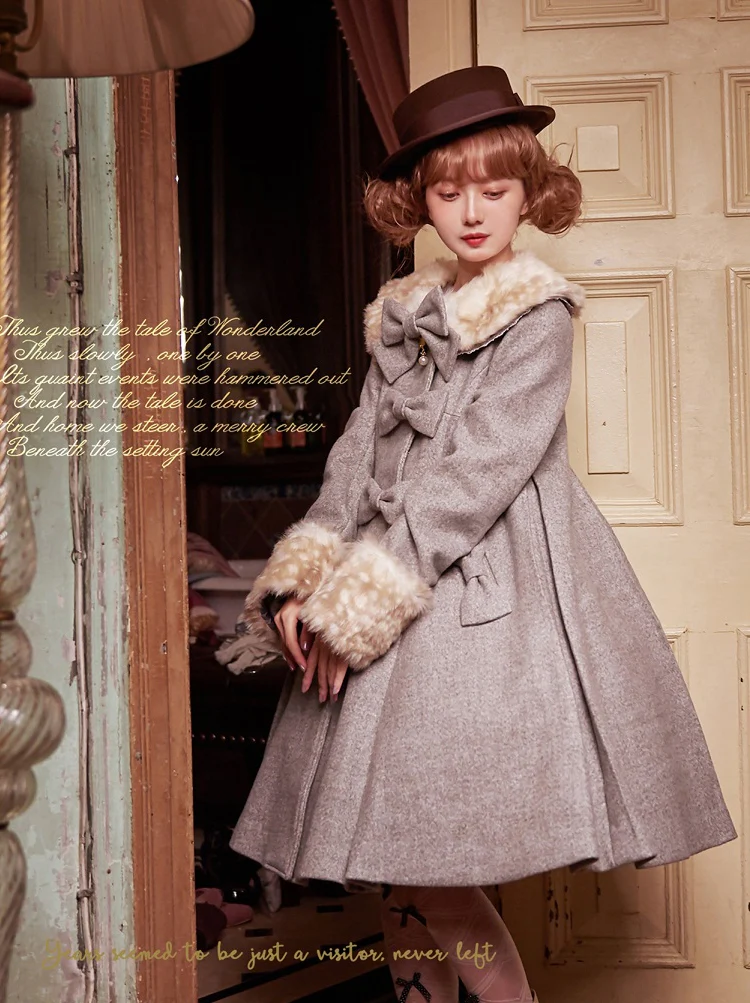 Casual Lolita Winter Wool Down Coat Multicolors - Image 3