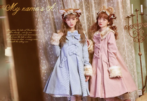 Casual Lolita Winter Wool Down Coat Multicolors - Image 36