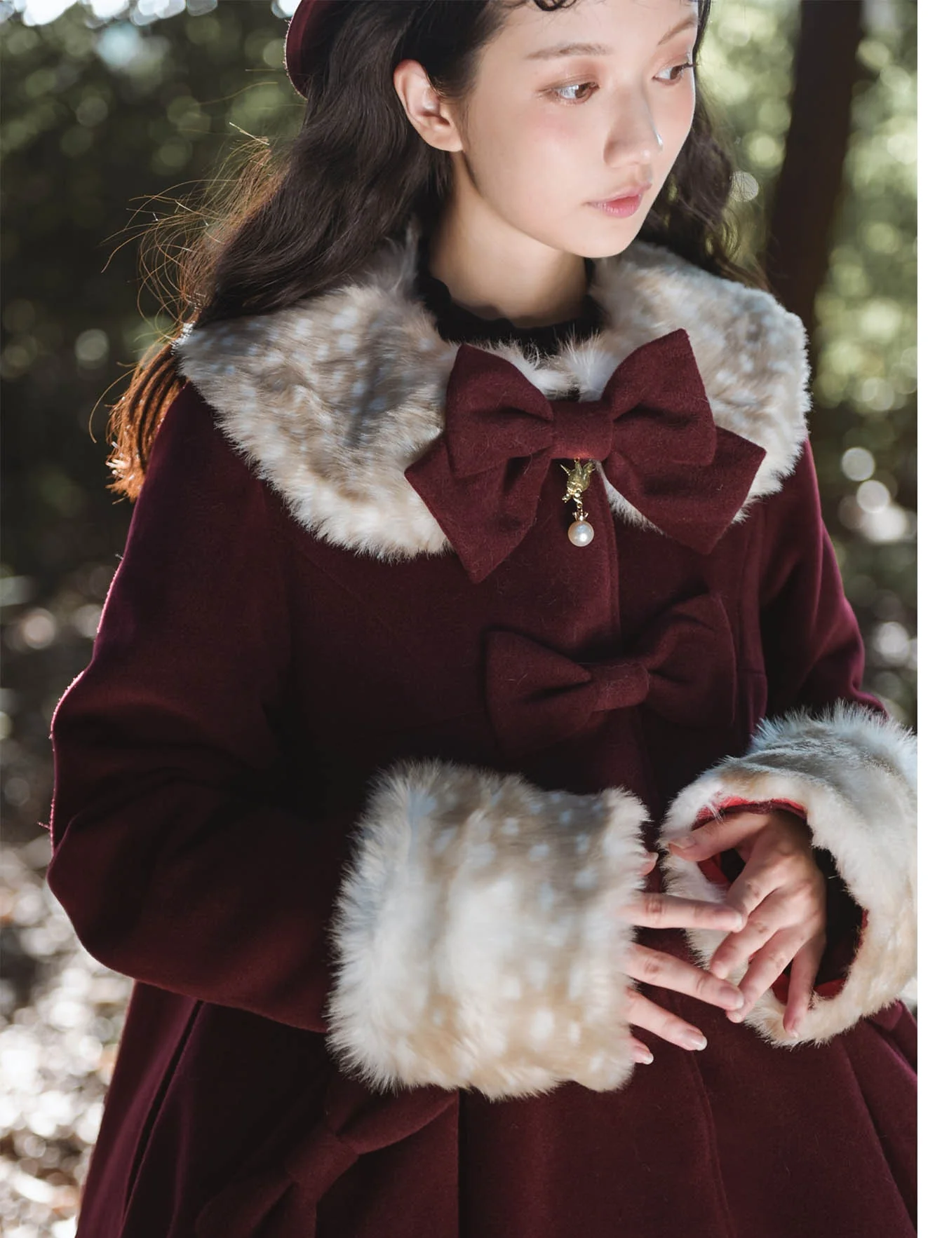 Casual Lolita Winter Wool Down Coat Multicolors - Image 4