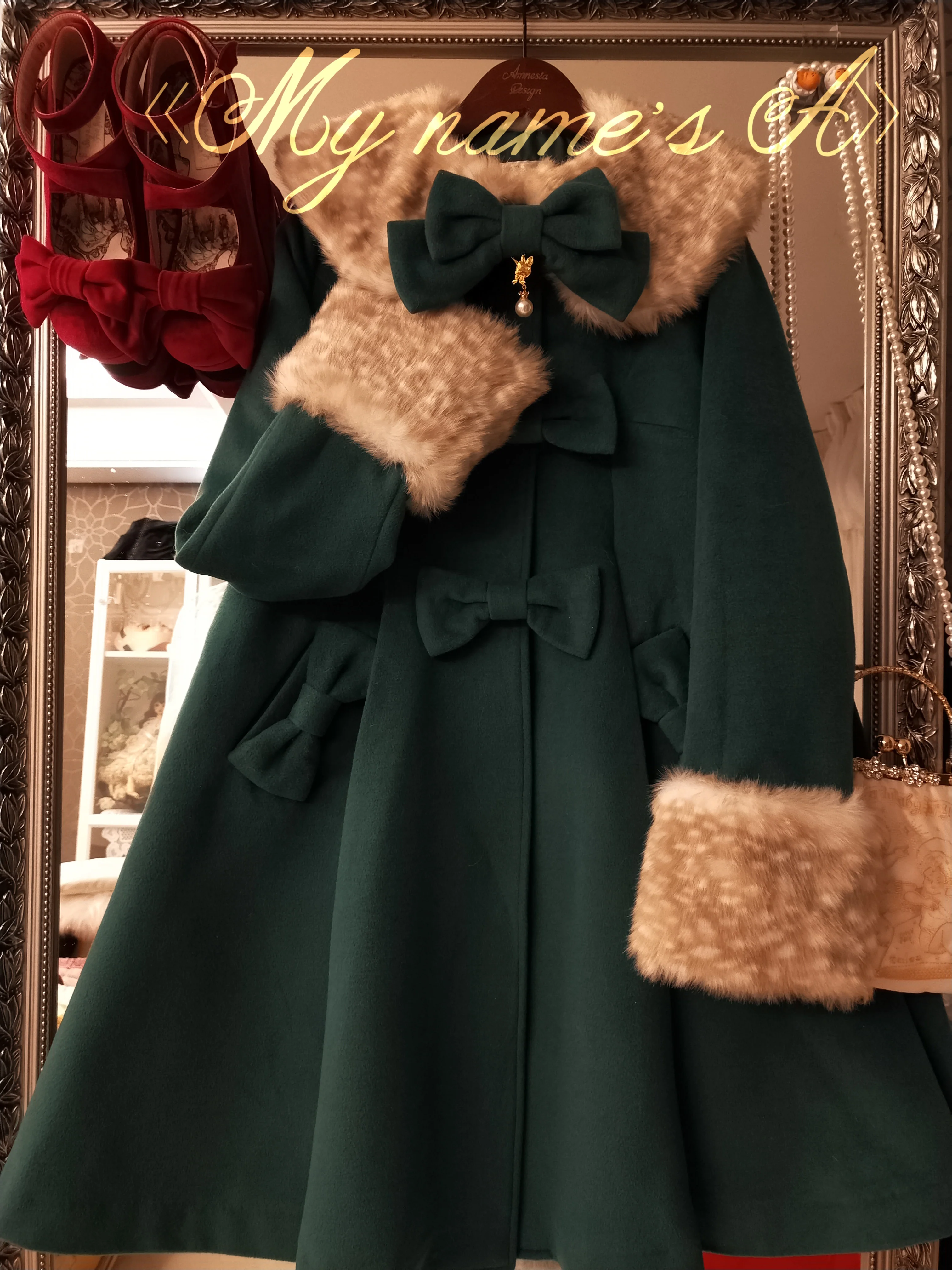 Casual Lolita Winter Wool Down Coat Multicolors - Image 9
