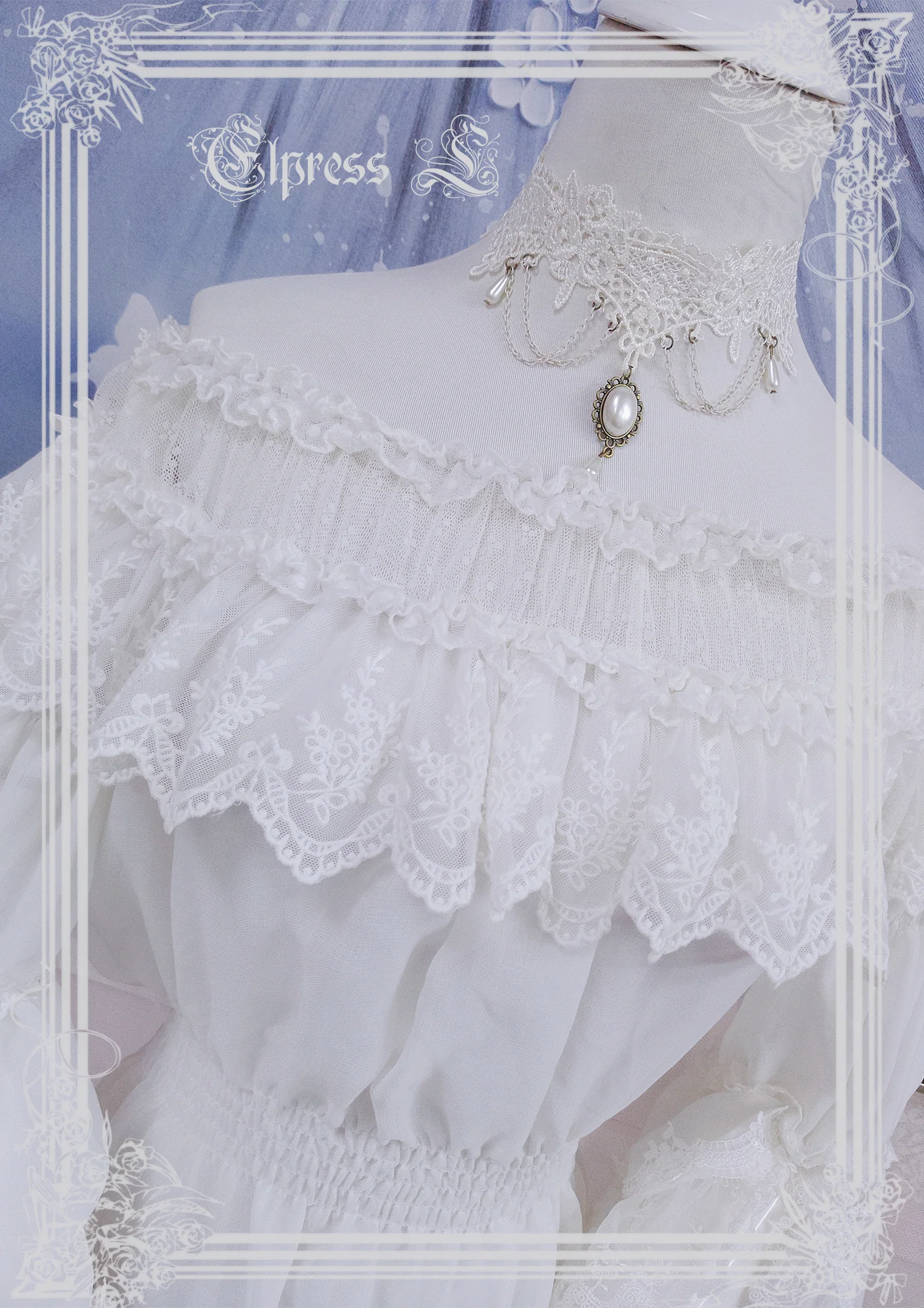 Universal Black White Chiffon Lolita Blouse - Image 11