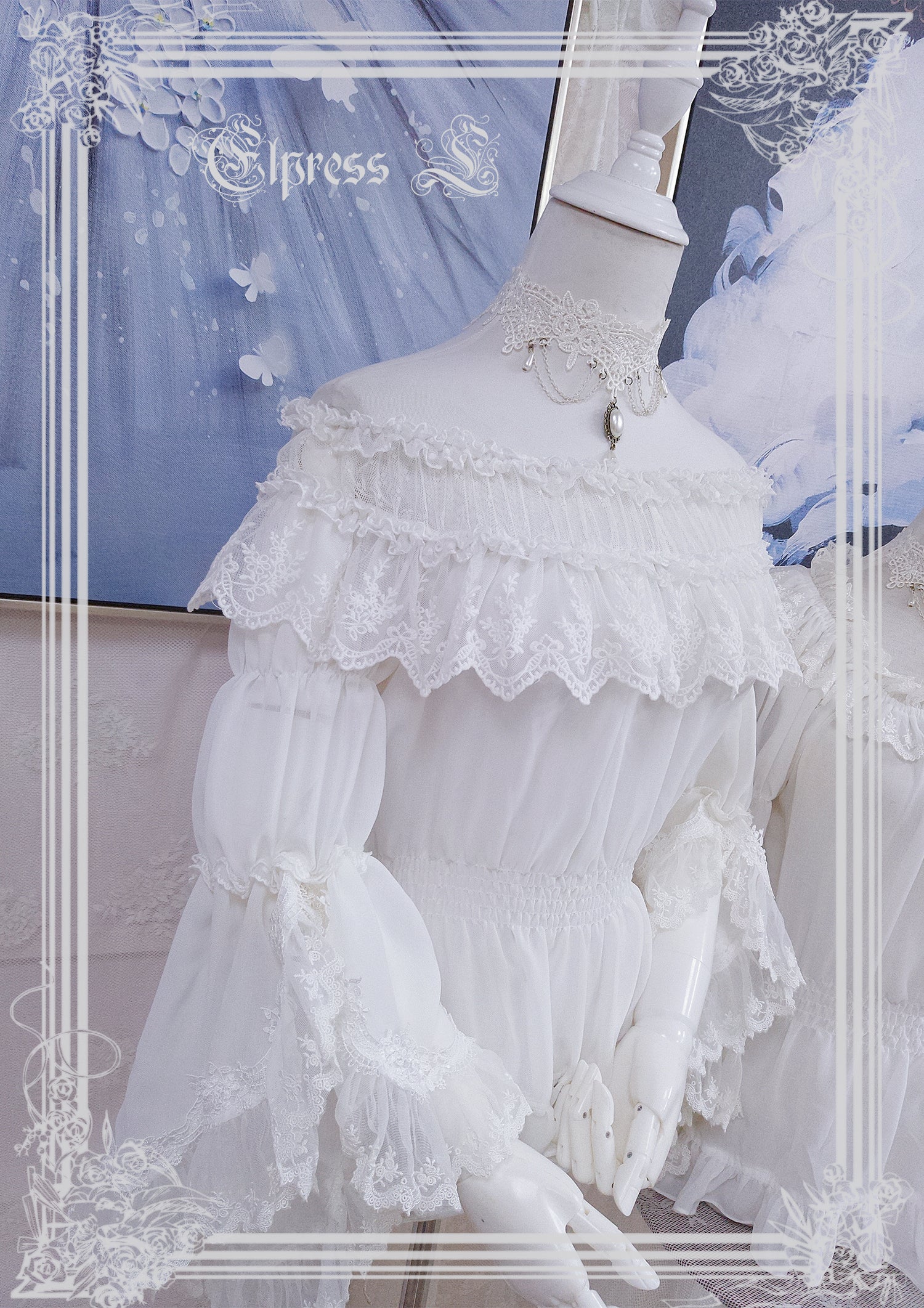 Universal Black White Chiffon Lolita Blouse - Image 4