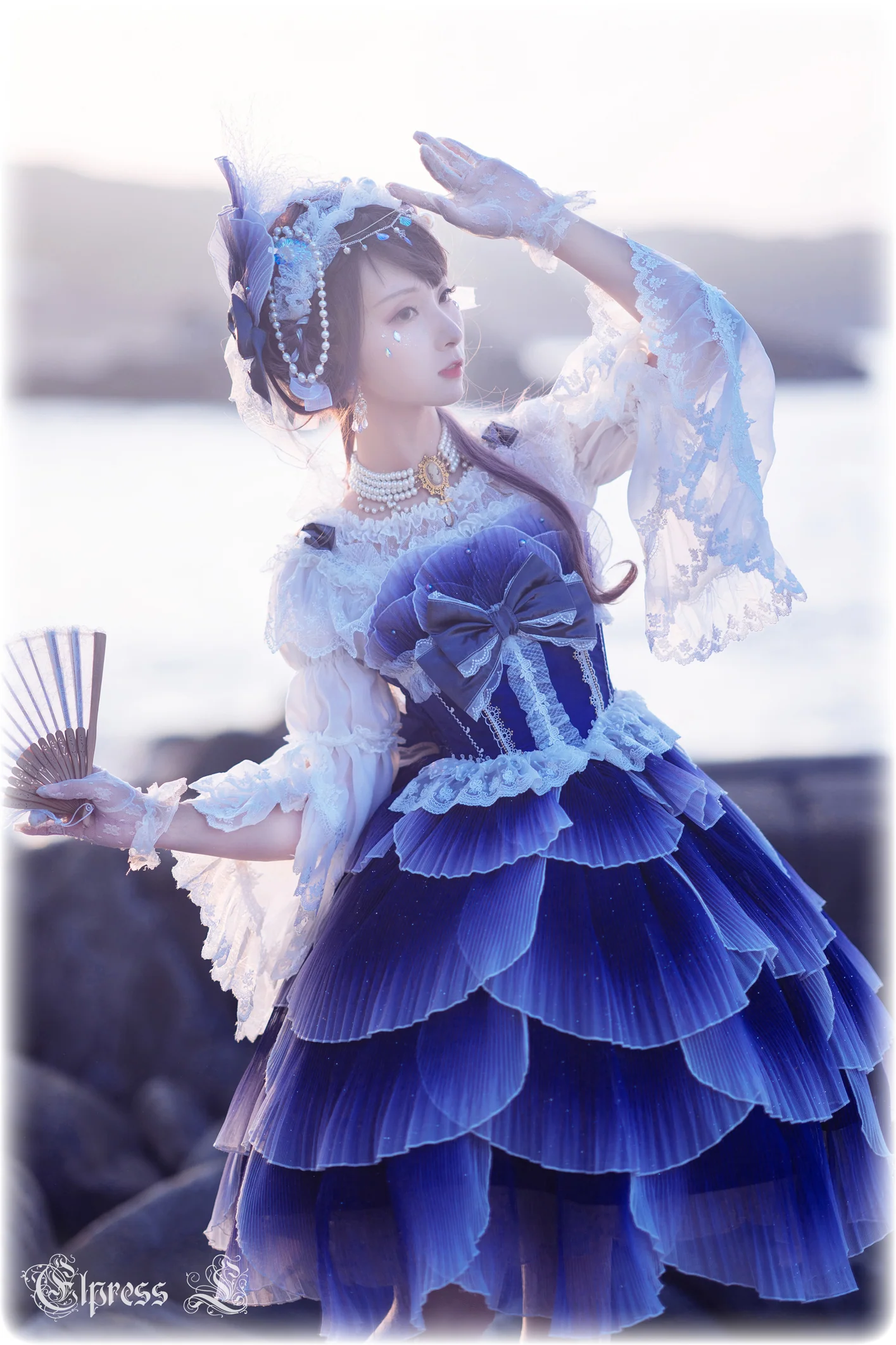 Universal Black White Chiffon Lolita Blouse - Image 9