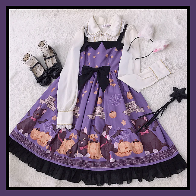 Cheese Cocoa - Vampire Cat - Normal Waist Lolita Halloween JSK Dress - Image 10