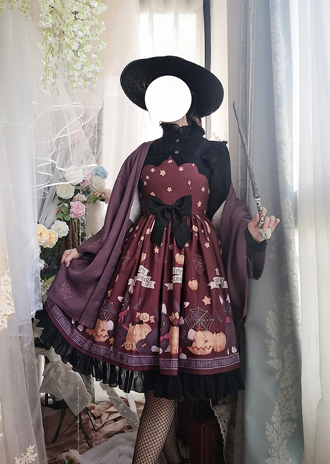 Cheese Cocoa - Vampire Cat - Normal Waist Lolita Halloween JSK Dress - Image 4
