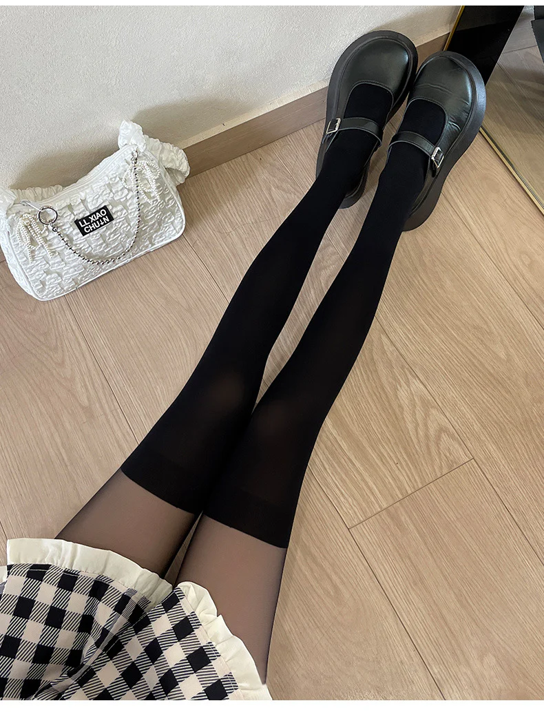 Velvet Solid Summer Lolita Calf Socks Knee Socks - Image 6