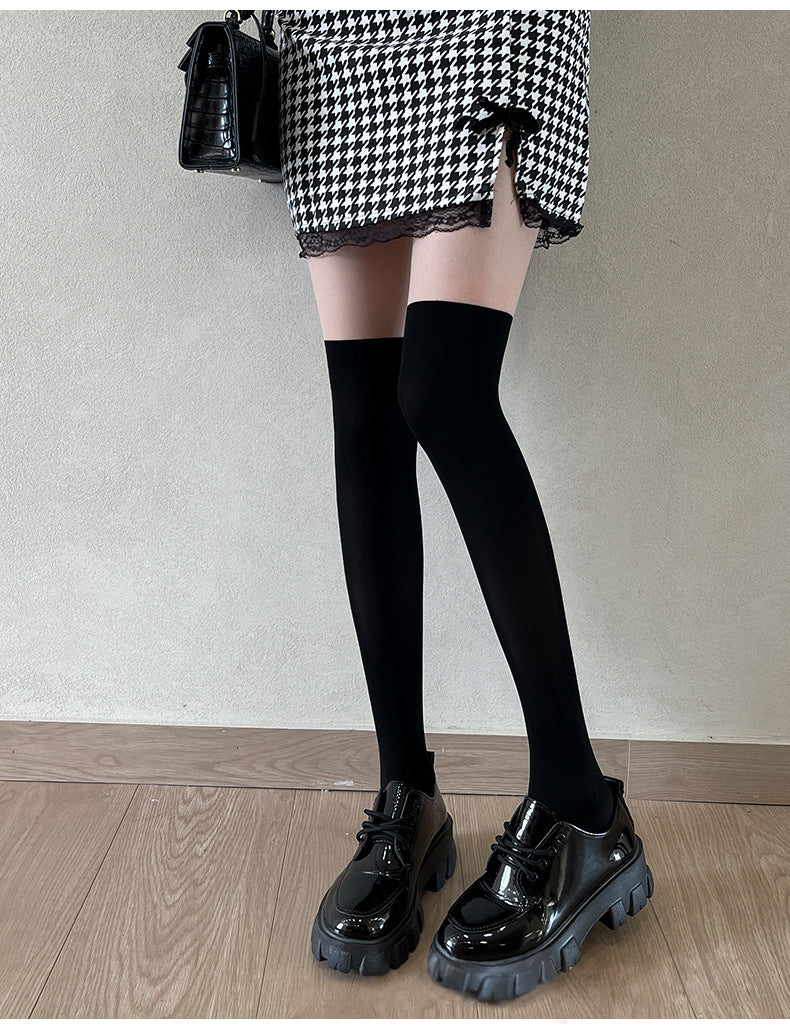 Velvet Solid Summer Lolita Calf Socks Knee Socks - Image 8
