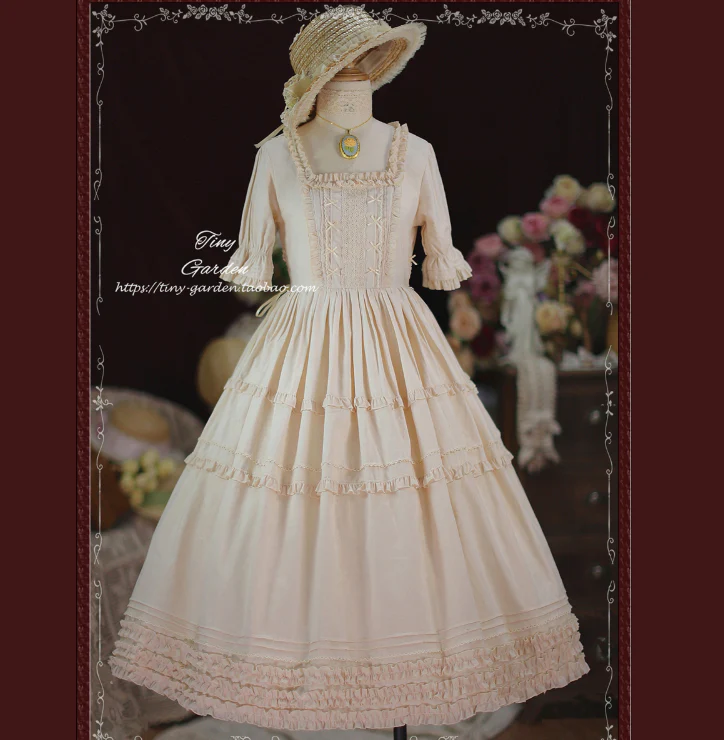 Vintage Prom - Elegance Pin Tucks Lolita OP Dress - Image 10