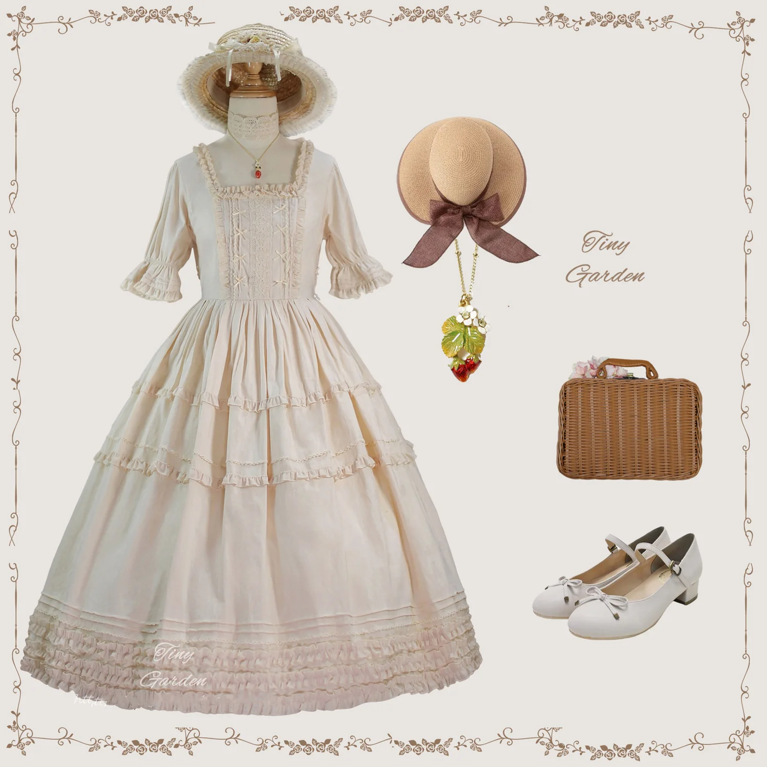 Vintage Prom - Elegance Pin Tucks Lolita OP Dress - Image 4