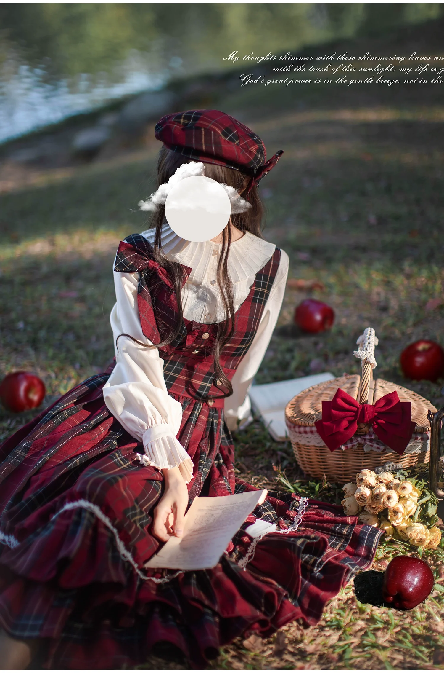 HuTaoMuJK - Little Red Riding Hood - Vintage Lolita Cape & JSK Dress Set - Image 17