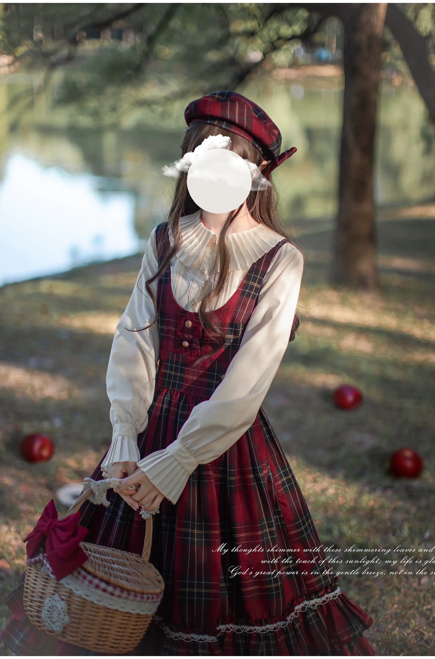 HuTaoMuJK - Little Red Riding Hood - Vintage Lolita Cape & JSK Dress Set - Image 18