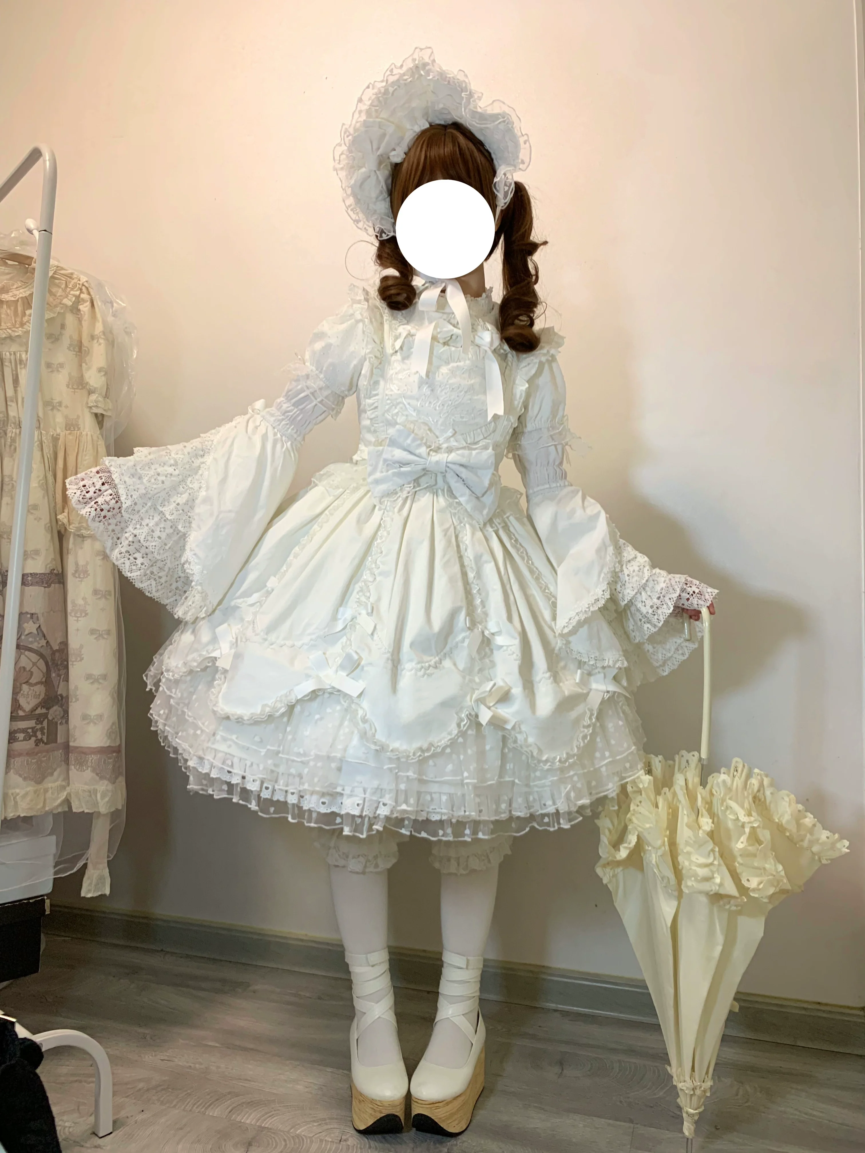 Sweet Diary SP - Vintage Lolita Jumper Dress Petal-like Hem JSK Headdress Set - Image 23