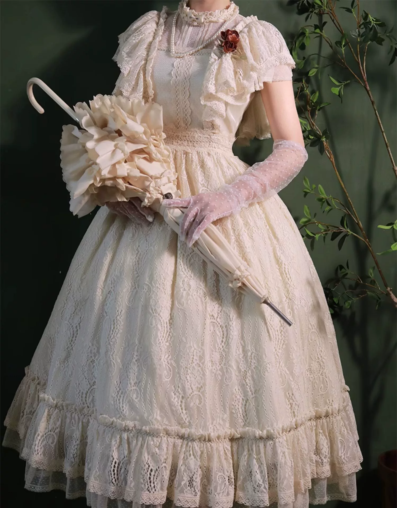 BittterSweet - Vintage Lolita OP Dress, Lace Long Dress - Image 15