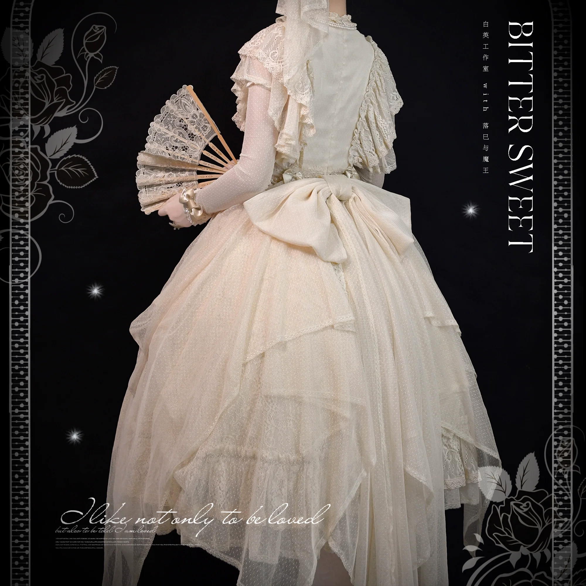 BittterSweet - Vintage Lolita OP Dress, Lace Long Dress - Image 16