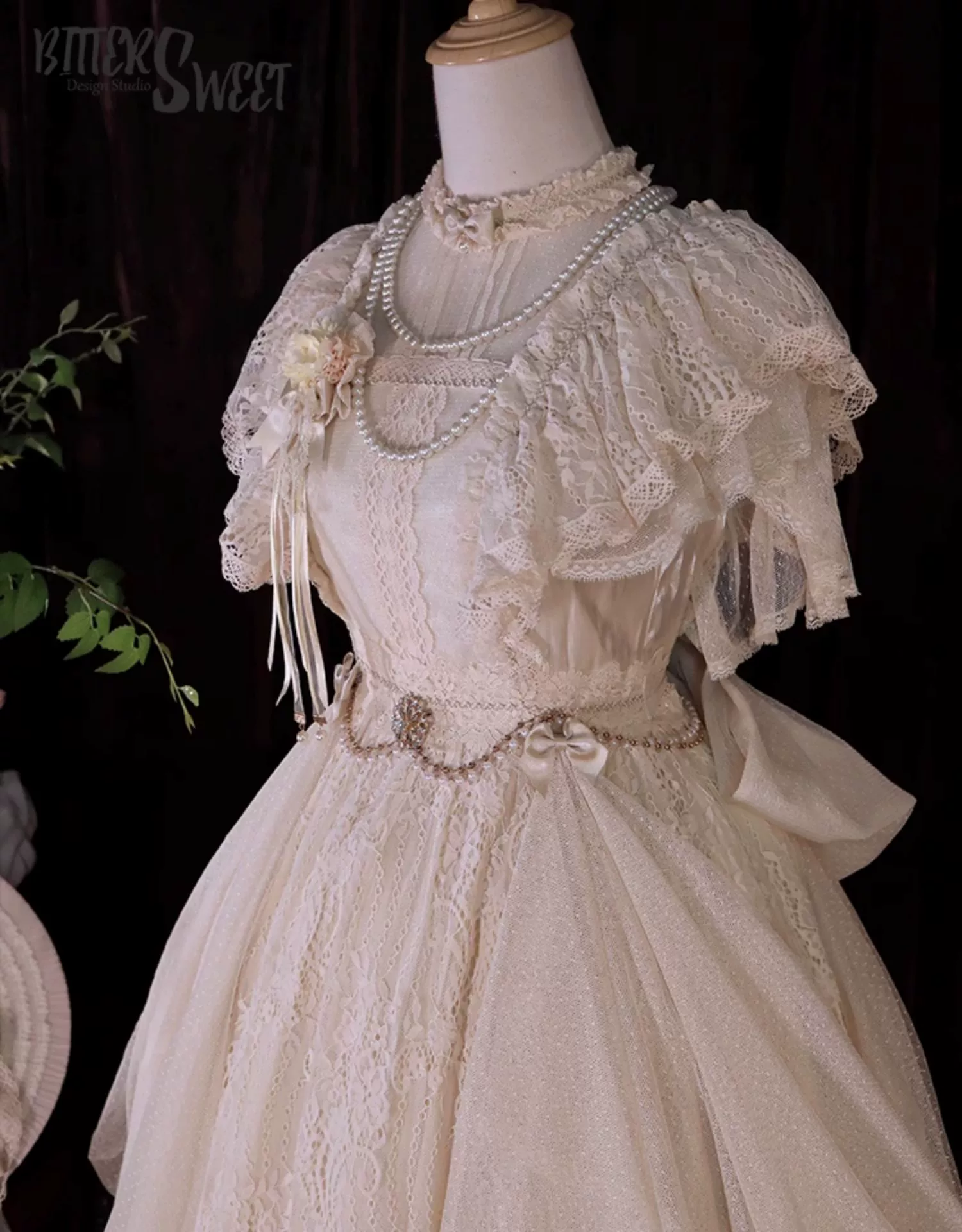 BittterSweet - Vintage Lolita OP Dress, Lace Long Dress - Image 21