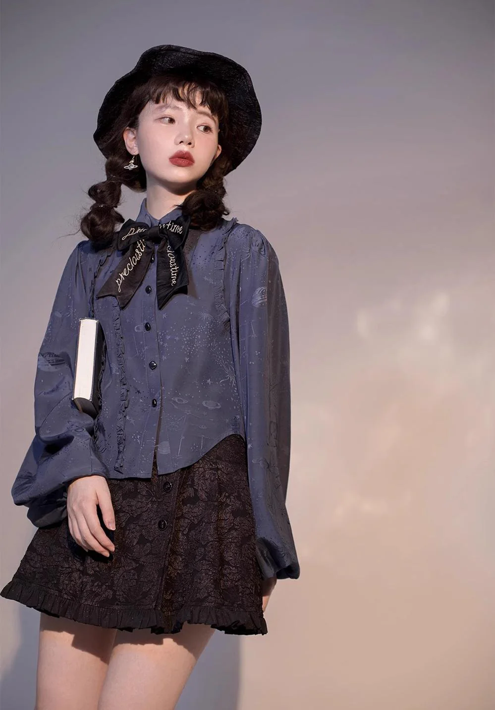 Starry for You - Vintage Lolita Shirt American Retro Style Blouse - Image 10