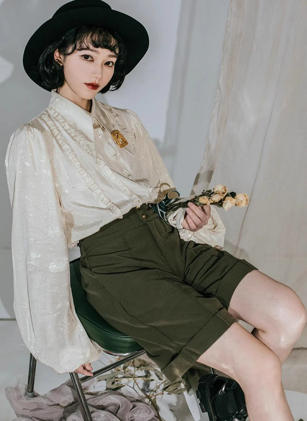 Starry for You - Vintage Lolita Shirt American Retro Style Blouse - Image 14