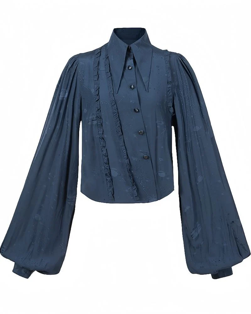 Starry for You - Vintage Lolita Shirt American Retro Style Blouse - Image 3
