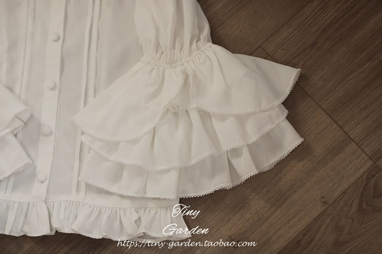 Summer Breeze 2.0 - Vintage Lolita Shirt Round Ruffled Collar/Princess Sleeves - Image 11
