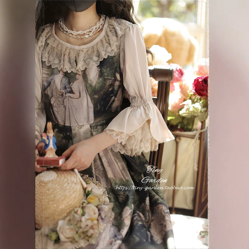 Summer Breeze 2.0 - Vintage Lolita Shirt Round Ruffled Collar/Princess Sleeves - Image 13