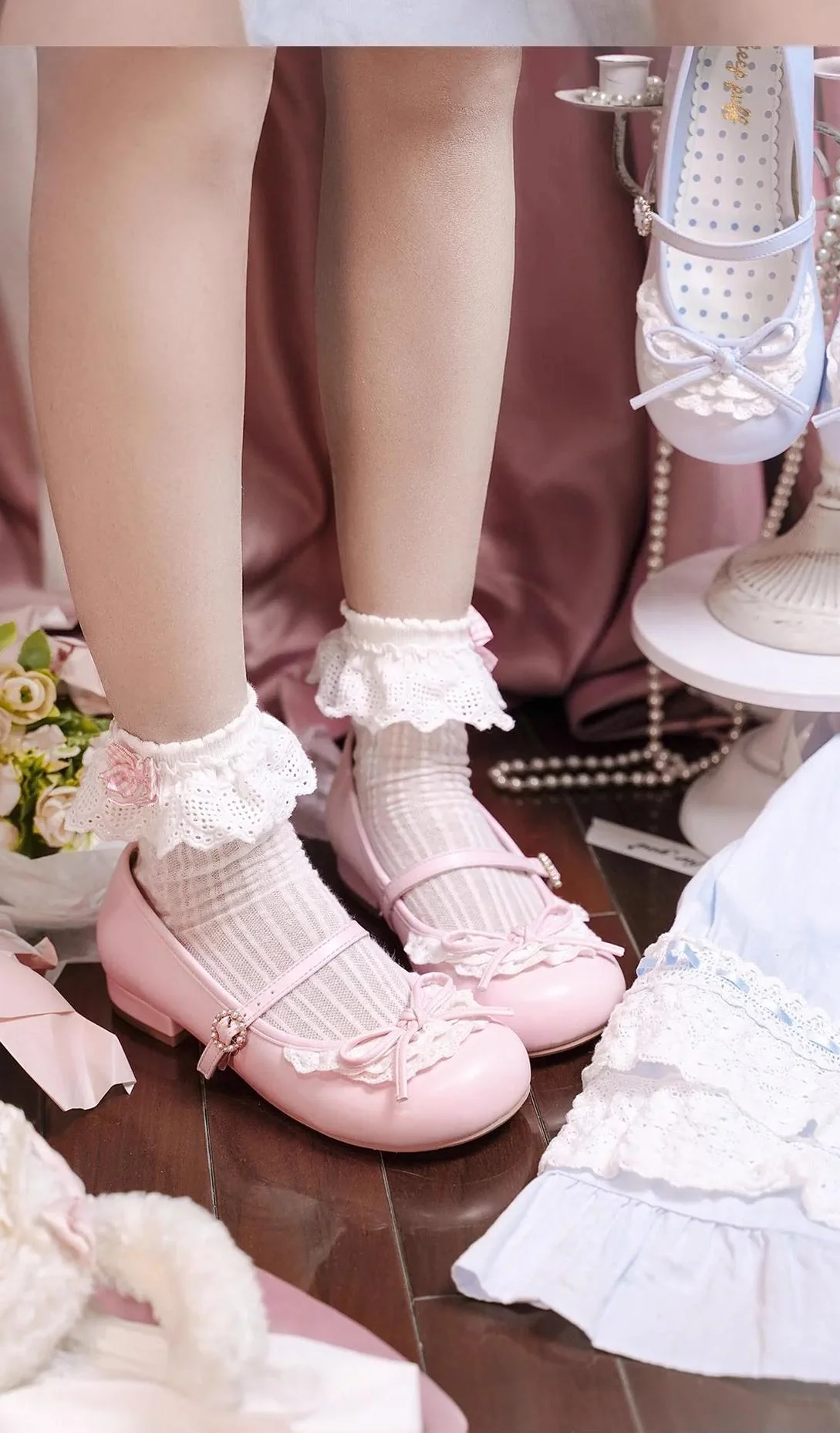 Young Layla - Vintage Lolita Shoes Low Heel Butterfly Shoes - Image 8