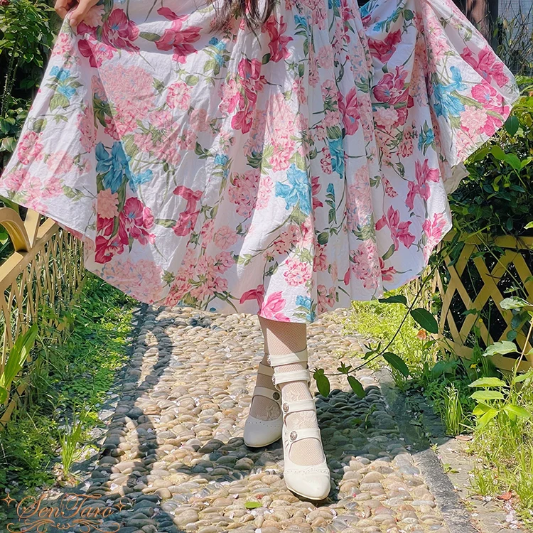 Floral Carved - Vintage Lolita Shoes Mary Jane Hollow-out Ankle Boots - Image 33