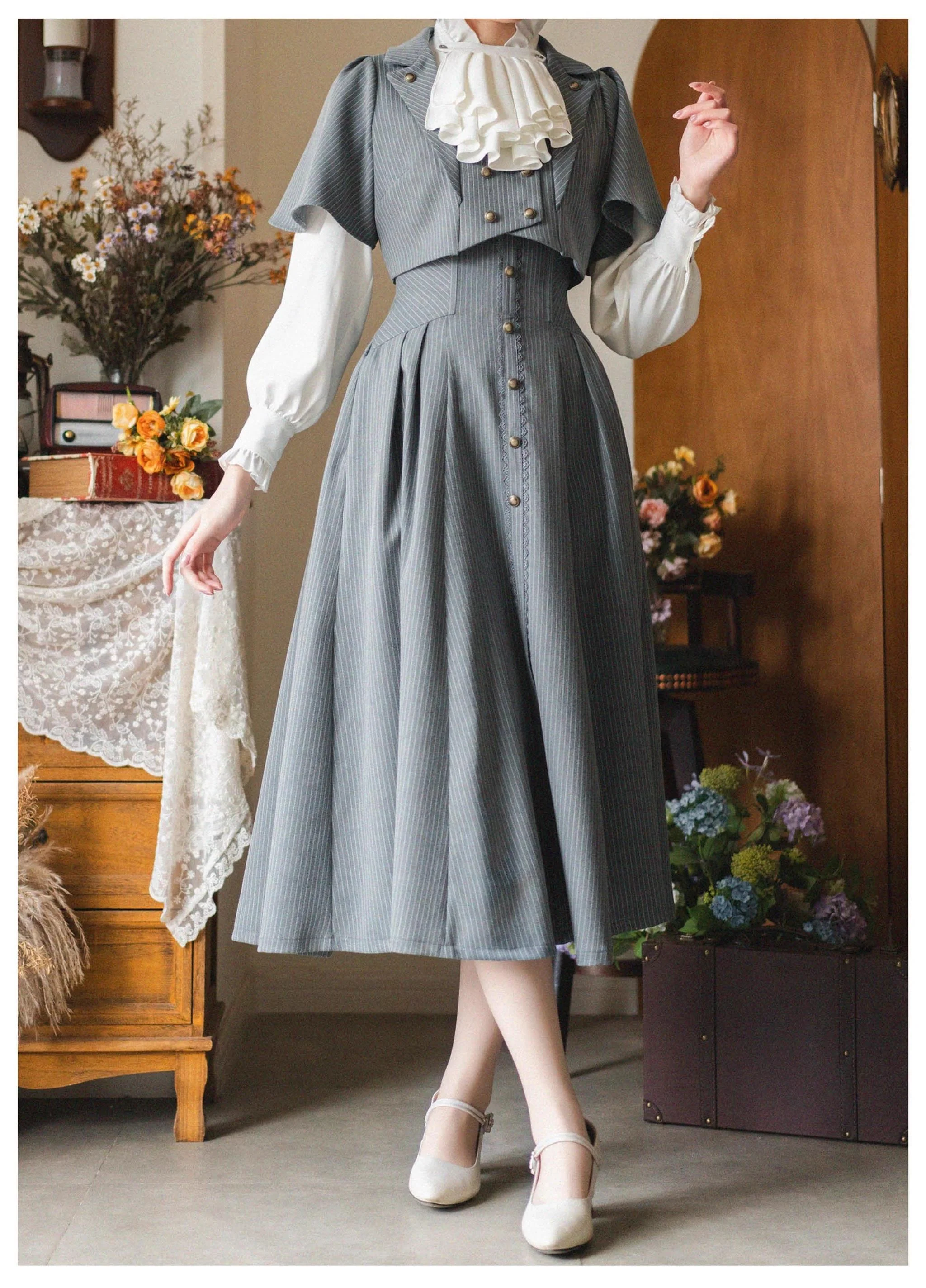 Forest Stationery - Classic Lolita SK Suit With Shirt And Coat - Image 20