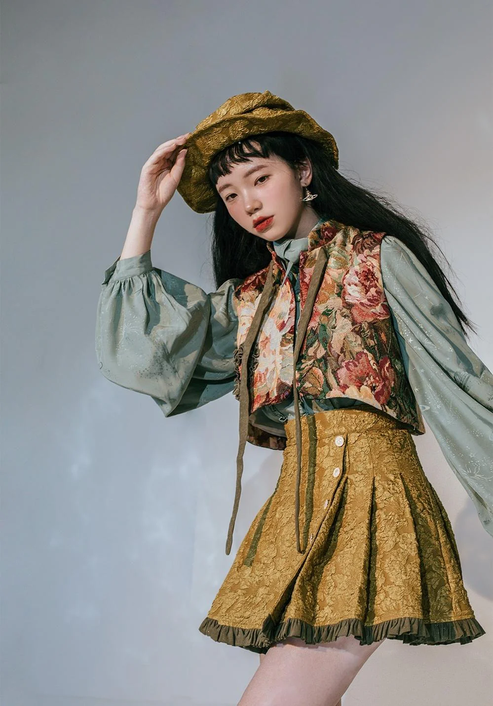 Gilded Age - Vintage Lolita Vest Suit Oil Painting Style Skirt Coat - Image 12