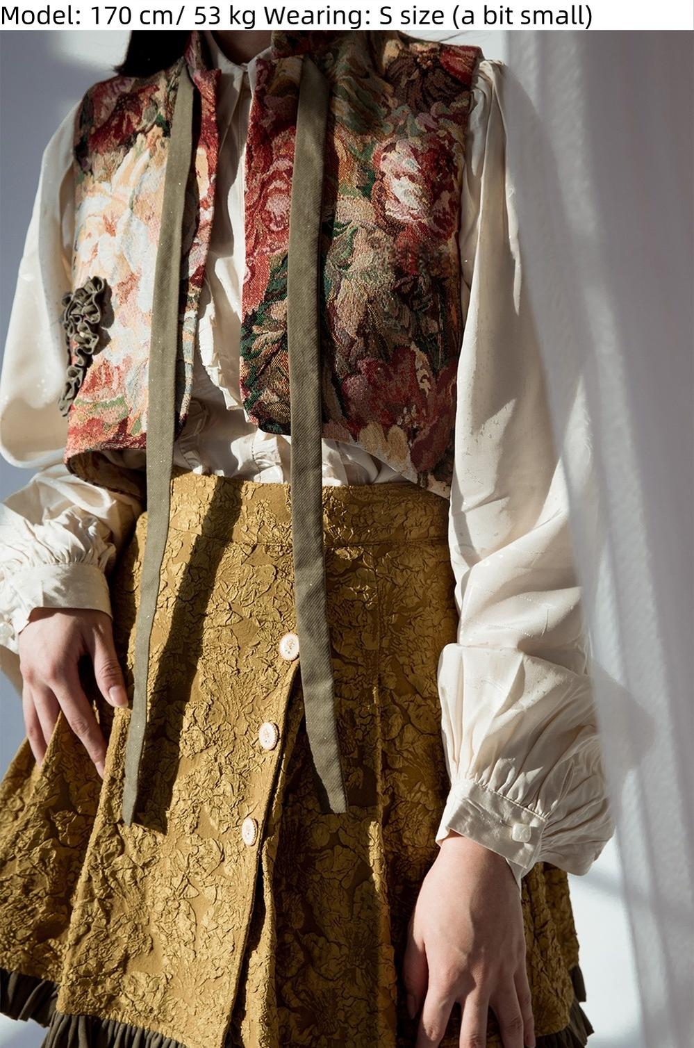 Gilded Age - Vintage Lolita Vest Suit Oil Painting Style Skirt Coat - Image 17