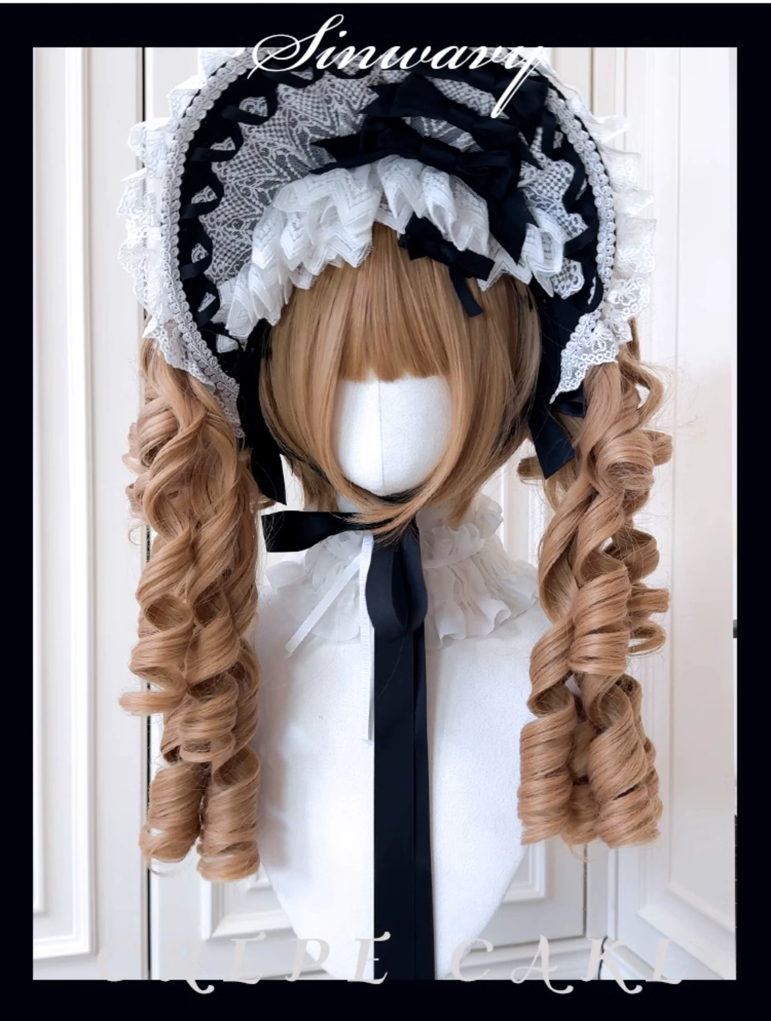 Sinwavy - Vintage Lolita Wig Double Ponytail Roman Roll Hair - Image 3